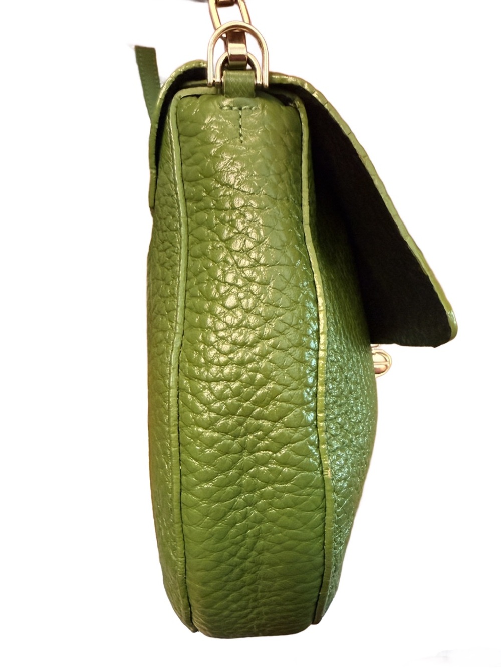 Furla Green Pebbled Leather Club Shoulder Bag with Gold Hardware - Picture 7 of 13